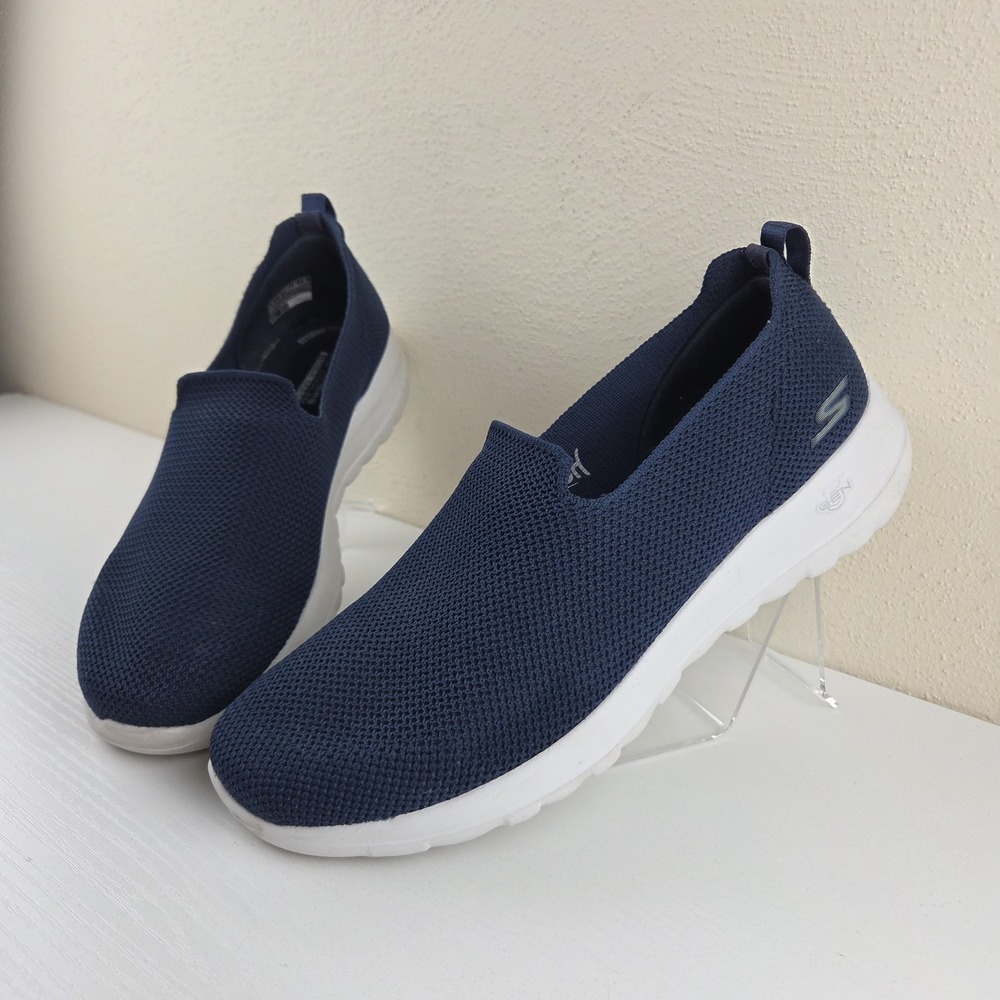 Skechers Go Walk Joy Navy Blue Stretch Fit Comfort Slip On Walking Shoes Wmns 9